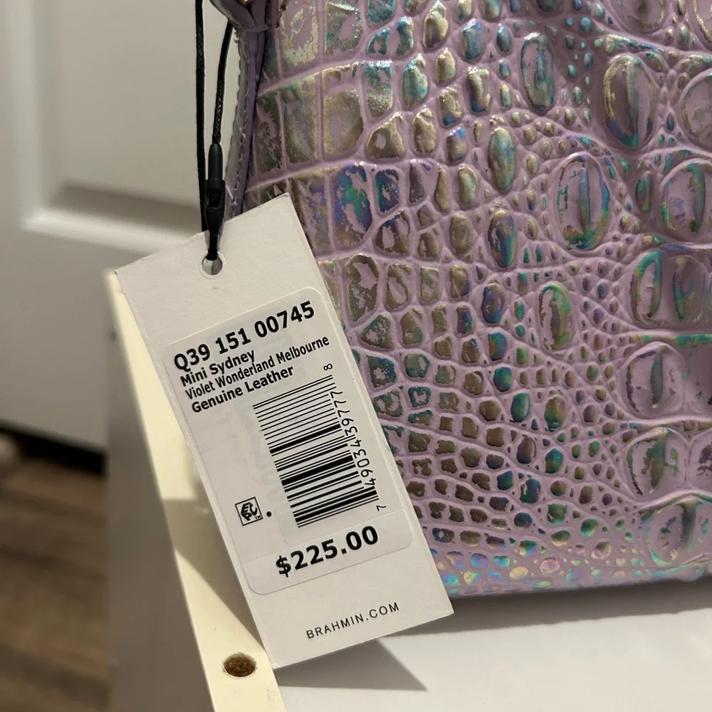 Brahmin Mini Sydney Violet Wonderland Melbourne Leather Crossbody & Card Case - Picture 15 of 15